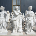Life size carving white marble statue sculpture